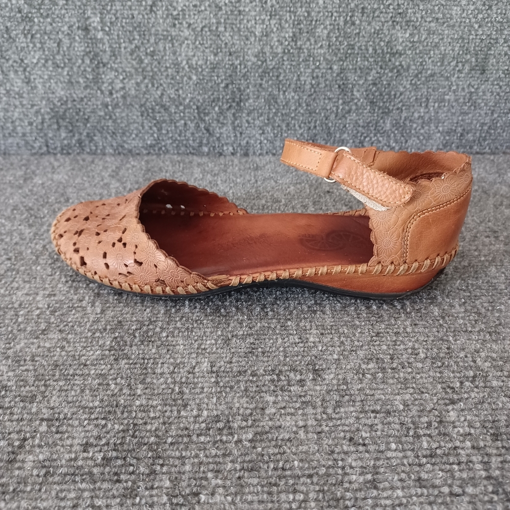 Lemon N Lime Floral Ankle Strap Mary Jane Sandal Shoe Size 37 Women